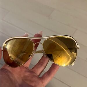 Michael Kors Gold-Tone Aviator Sunglasses